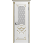 Дверное полотно 42ДО0№800х2000 патина золото стекло белое(Ю) в интернет-магазине primadoors.by