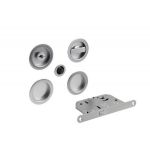 Комплект WC для раздвижных дверей c 2мя ручками и вертушками круглые + замок WC (D50 WC ПРОФИЛЬ) хром мат в интернет-магазине primadoors.by