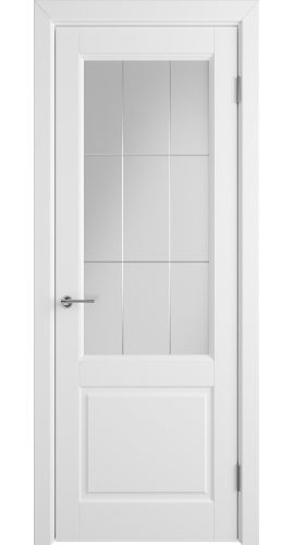 К1 COLORIT ДО мателюкс матовое с фрезеровкой решетка 800*2000 Белая эмаль в интернет-магазине primadoors.by