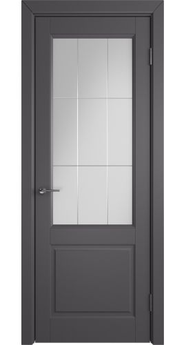 К1 COLORIT ДО матовое с фрезеровкой решетка 800*2000 Графит эмаль в интернет-магазине primadoors.by