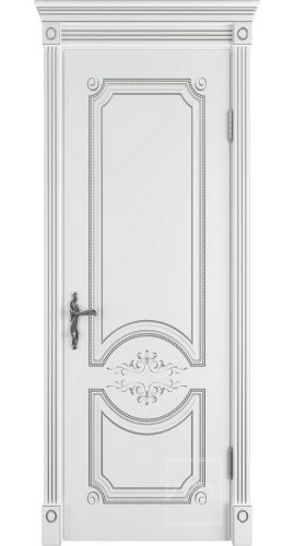 Милана эст. ДГ 3D 800*2000 Белая эмаль патина серебро в интернет-магазине primadoors.by